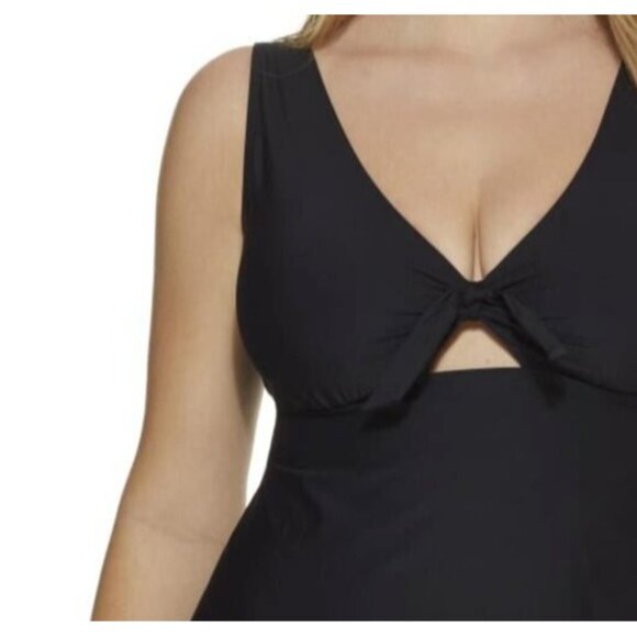 Birdsong Bare Necessities Size 38I Underwire Black Tie Front Tankini Swim‎ Top - Picture 8 of 13